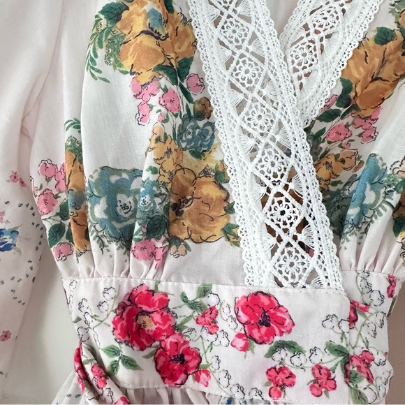 Zimmermann Dress Women Clover Patched Wrap Mini Floral Boho cottage core - Picture 7 of 13